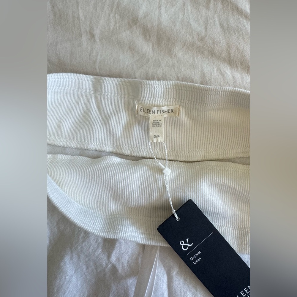 NWT Eileen Fisher White Skirt with Drawstring - Picture 7 of 8